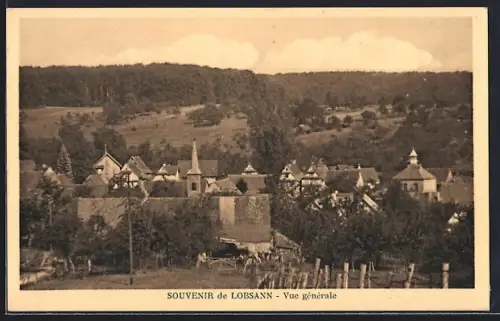 AK Lobsann, Vue générale du village et des collines boisées environnantes