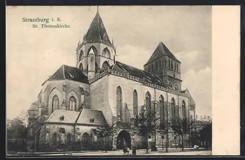 AK Strassburg i. E., Blick auf die St. Thomaskirche