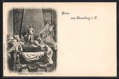 AK Strassburg i. E., Denkmal Marschall von Sachsen