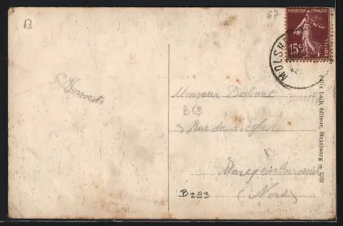 AK Romanswiller, Vue du village à travers les arbres