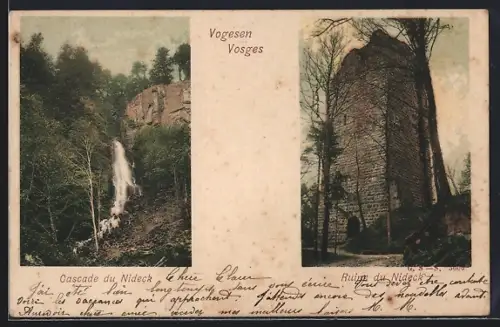 AK Nideck /Vosges, Cascade du Nideck et Ruine du Nideck