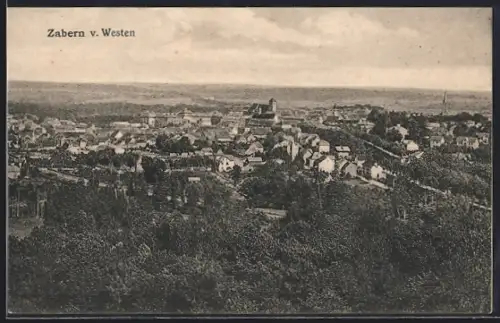 AK Zabern, Ortsansicht von Westen