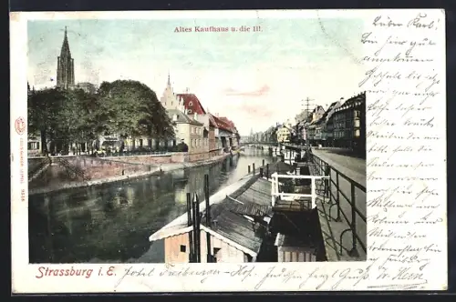 AK Strassburg i. Els., Altes Kaufhaus und die Ill