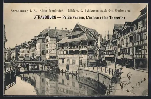 AK Strassburg i. E., Petite France, l`écluse et les Tanneries