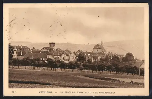 AK Wasselonne, Vue générale prise du côté de Romanswiller