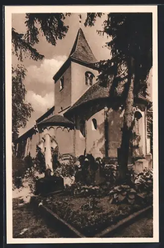 AK Hohatzenheim, Notre-Dame, église et cimetière du village