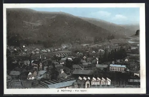 AK Rothau, Vue totale du village et des collines environnantes