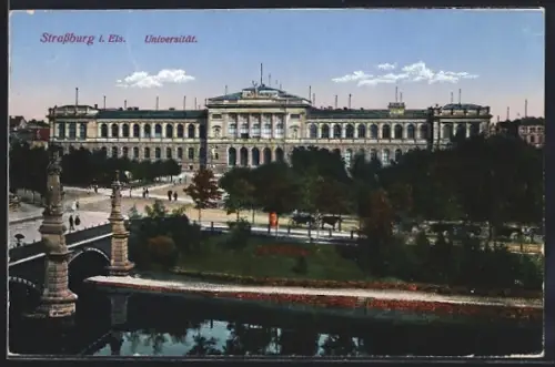 AK Strasbourg, Université et vue sur le pont et le parc adjacents