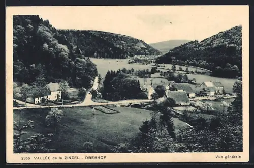 AK Oberhof /Vallée de la Zinsel, Vue générale du paysage et des maisons environnantes