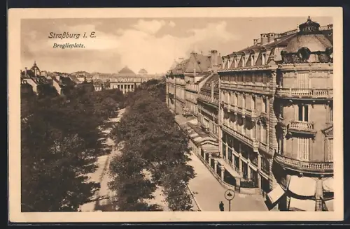 AK Strassburg i. E., Broglieplatz aus der Vogelschau