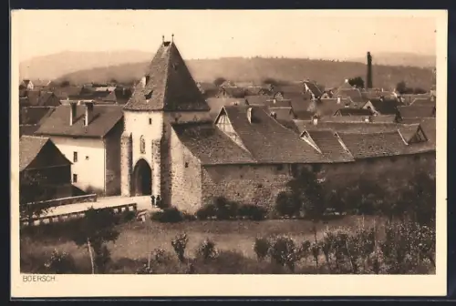 AK Boersch, Vue sur la porte médiévale et les toits du village