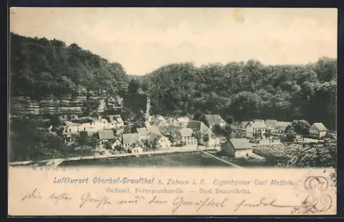 AK Oberhof-Graufthal, Vue du village et des collines boisées