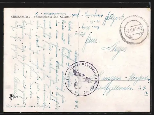 AK Strasbourg, Palais Rohan et la cathédrale