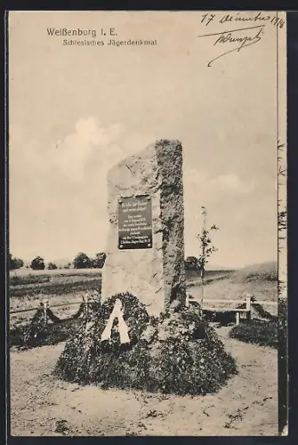 AK Weissenburg i. E., Schlesisches Jägerdenkmal
