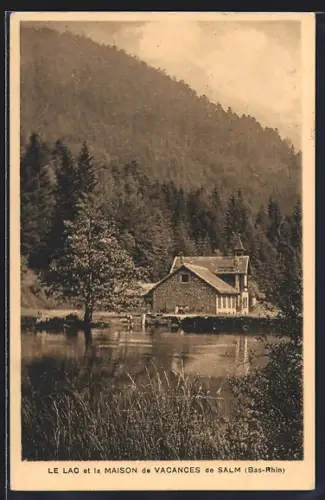 AK Salm /Bas-Rhin, Le lac et la maison de vacances