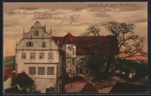 AK Kochendorf / Württ., Schloss mit Innenhof aus der Vogelschau
