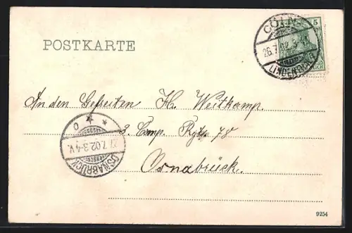 AK Köln, Panorama mit Rhein