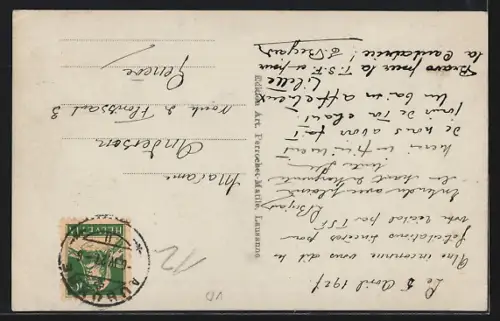 AK Aubonne, Jolimont, Turmgebäude mit Mauer und Turmeingang