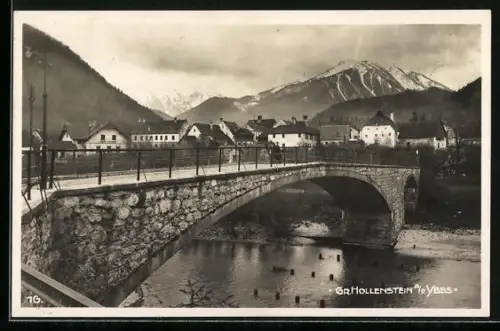 AK Hollenstein an der Ybbs, Grosshollenstein, Brücke über der Ybbs