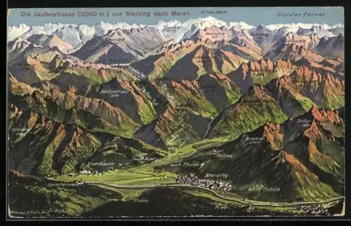 AK Meran, Die Jaufenstrasse von Sterzing nach Meran