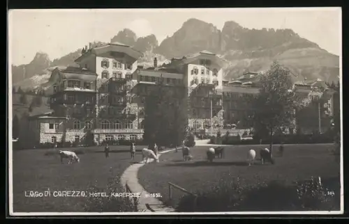 AK Carezza al Lago, Ansicht des Hotels Karersee