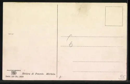 AK Photochromie NR 2620: Riviera di Poente, Mortola