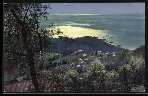 AK Camogli, Landschaftsansicht vom Berg aus