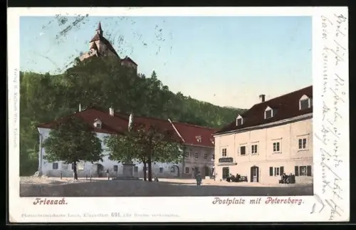 AK Friesach, Postplatz mit Petersbach