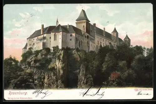 AK Rosenburg, Blick auf die Burg