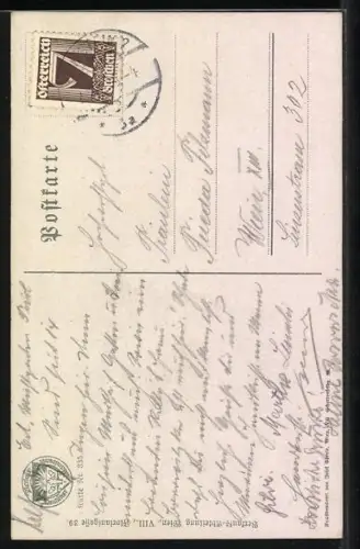 Künstler-AK Kufstein, Festung Geroldseck, Deutscher Schulverein