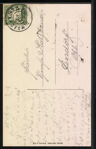 AK Braunau a. Inn, Partie a. d. Innbrücke m. Zollamt, Totalansicht mit Flusspartie und Teilansicht