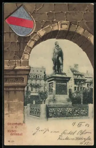 AK Strassburg, Kleberdenkmal, Wappen der Stadt