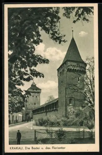 AK Krakau /Krakow, Die Bastei und das Floriantor