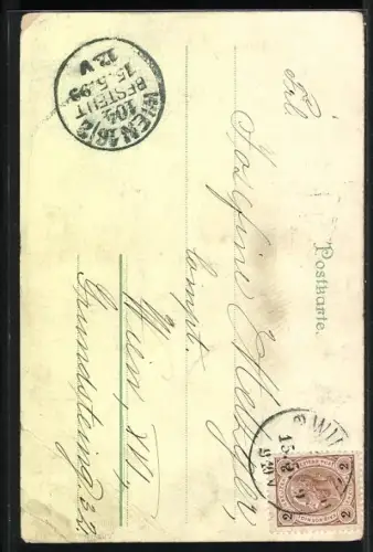 AK Gast mit der Lindenwirtin sprechend