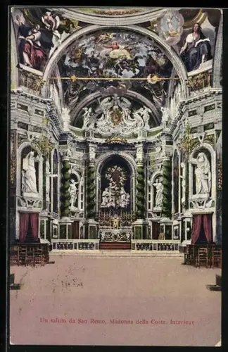 AK San Remo, Madonna della Costa, Interieur