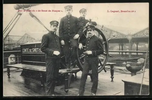 AK Segelschiff Smet de Nayer, sur le pont