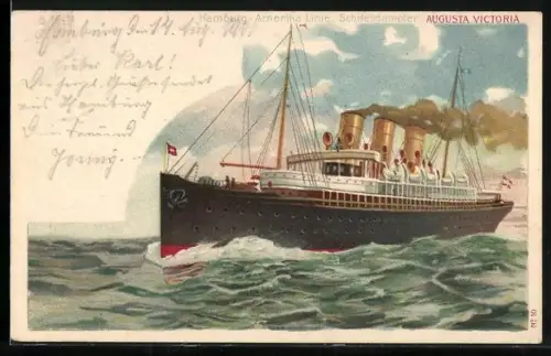 AK Passagierschiff Augusta Victoria, Hamburg-Amerika Linie