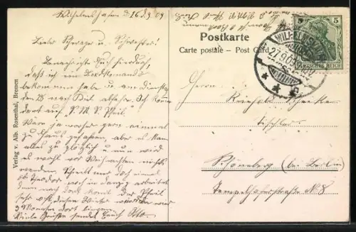 AK Kriegsschiff S.M.S. Westfalen auf hoher See