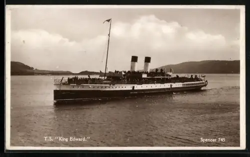 AK Passagierschiff TS King Edward auf See