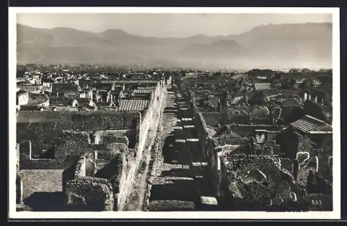 AK Pompeji, Blick über die ausgegrabene Stadt