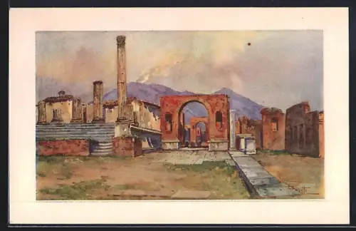 Künstler-AK Pompei, Tempio di Giove