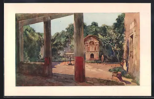 Künstler-AK Pompei, Casa del Sileno