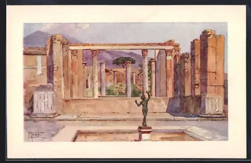 Künstler-AK Pompei, Casa del Fauno