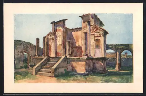 Künstler-AK Pompei, Tempio d`Iside