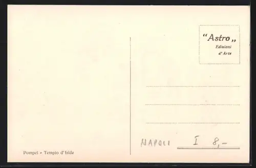 Künstler-AK Pompei, Tempio d`Iside