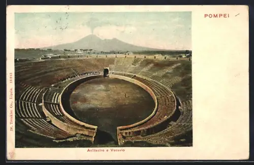 AK Pompei, Anfiteatro e Vesuvio