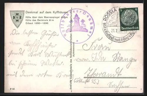 AK Kyffhäuser, Barbarossa, Kaiser-Wilhelm I. Denkmal, Märchen