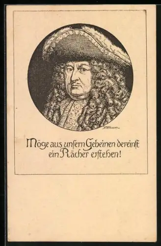 Künstler-AK Franz Stassen: Möge aus unseren Gebeinen dereinst ein Rächer erstehen!, Grosser Kurfürst