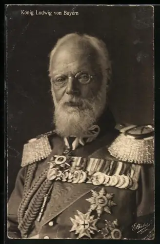 AK Porträt König Ludwig III. von Bayern in Uniform mit Orden