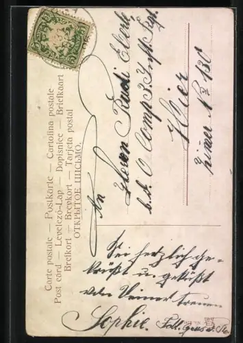 Künstler-AK Carl Moos: Deutschland, Deutschland über alles!, Junge mit einer Fahne